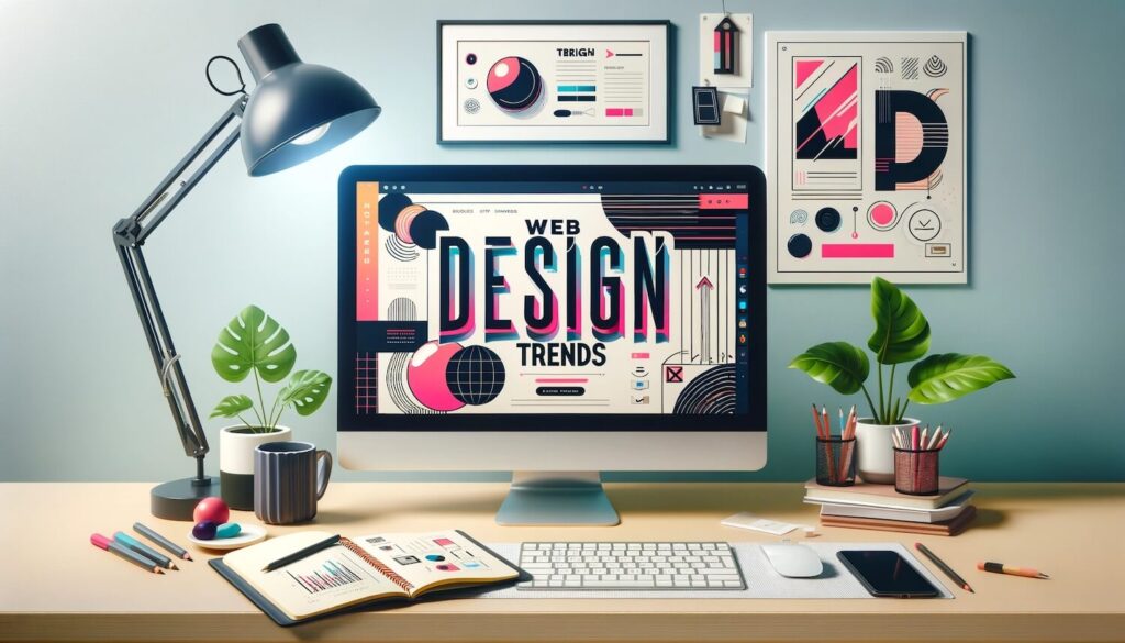 image of a desk setup-web design trends